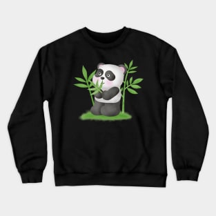 Cute Panda and Bamboo Crewneck Sweatshirt